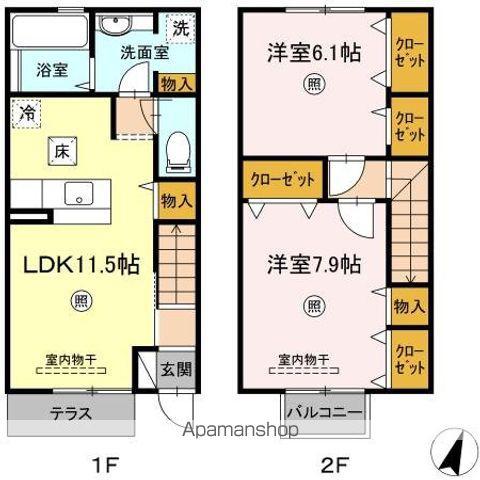 リオグランデ中野(2LDK)の間取り写真