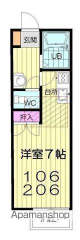 パレットルーム松が丘(ワンルーム/1階)の間取り写真