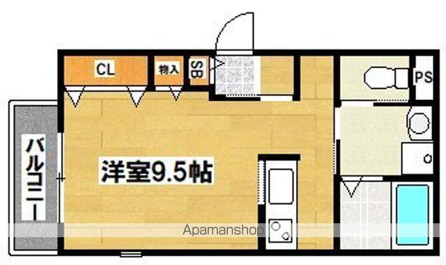 ティーグル墨江(ワンルーム/1階)の間取り写真