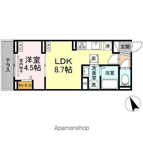 中野区鷺宮3丁目PJ(1LDK/1階)の間取り写真