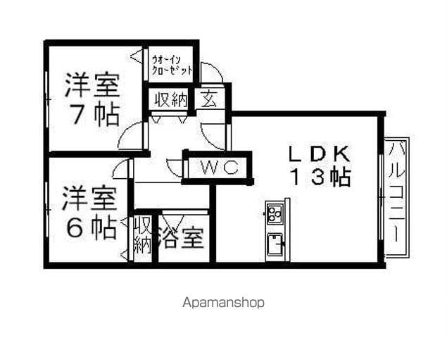 フェザーレジデンスA(2LDK/1階)の間取り写真