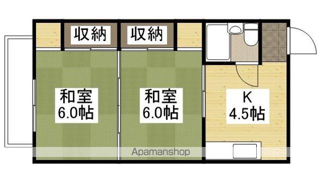 富田町共同ビル(2K/2階)の間取り写真