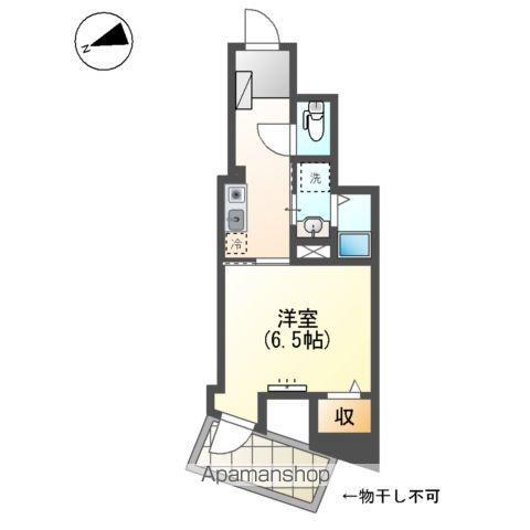 レジデンス明神町(1K/8階)の間取り写真