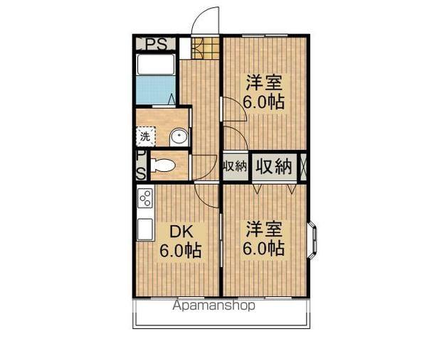 リンピア泰座(2DK/1階)の間取り写真