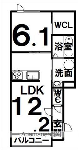 TOWNリバーサイドD(1LDK/2階)の間取り写真