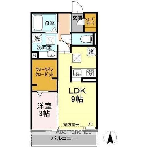 SALT VALLEY COURTⅡソルトバレーコートツー(1LDK/1階)の間取り写真