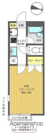 デュナミスⅢ(1K/1階)の間取り写真