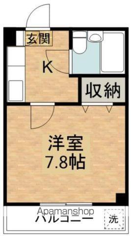 第10オカダビル(1K/4階)の間取り写真