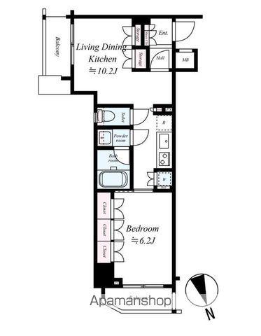 日神デュオステージ新宿若松町(1LDK/11階)の間取り写真