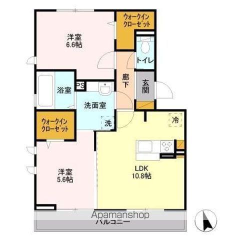 バリスサイトA(2LDK/1階)の間取り写真