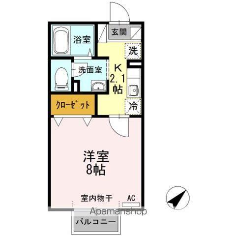 リビングタウン中津(1K/1階)の間取り写真