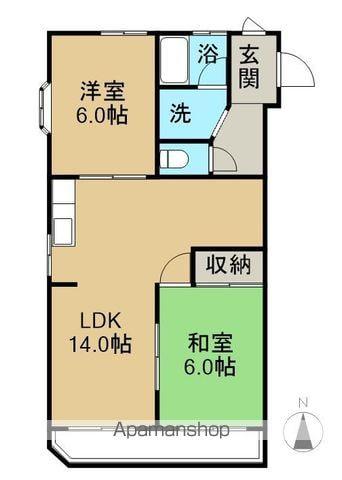 ハッピーハイム(3DK/1階)の間取り写真
