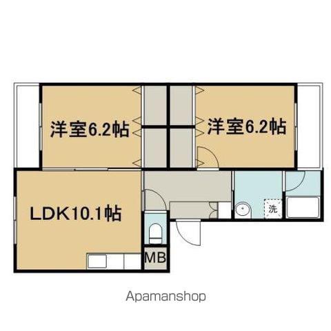 エスポワール(2LDK/3階)の間取り写真