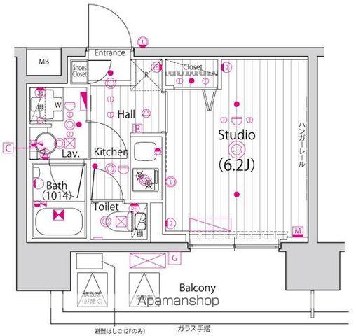 ガーラ・グランディ川口並木(1K/6階)の間取り写真