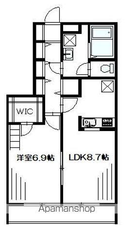 ティエヌオアシス(1LDK/2階)の間取り写真