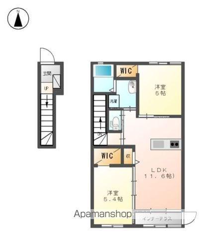ソレアード・惣社(2LDK/2階)の間取り写真