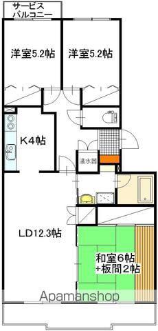 スプリングヒルズ(3LDK/3階)の間取り写真