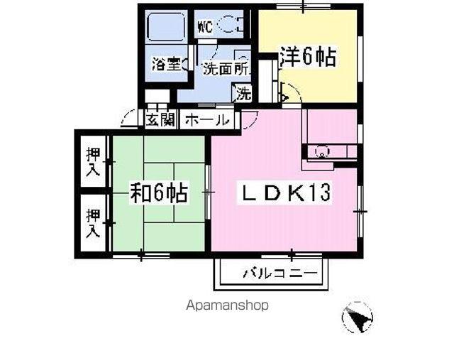 ノイエC(2LDK/1階)の間取り写真