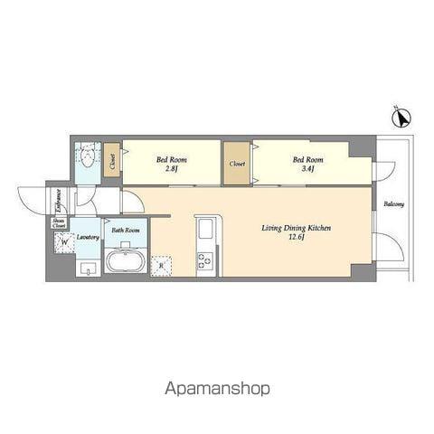 アルファコート曳舟2(2LDK/4階)の間取り写真