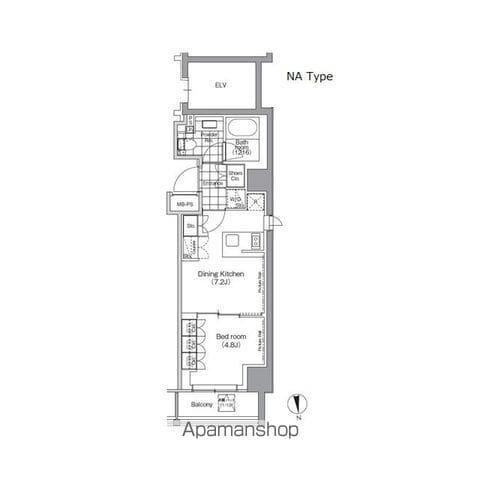 パークハビオ門前仲町(1DK/11階)の間取り写真