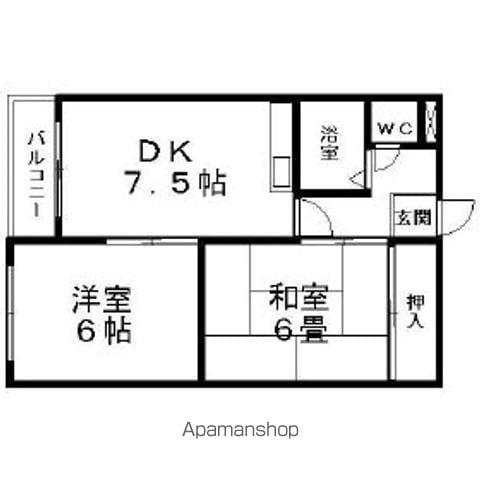 ローヤルハイツ澄川(2LDK/4階)の間取り写真