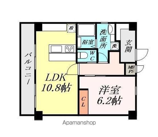 メゾン小松(1LDK/4階)の間取り写真
