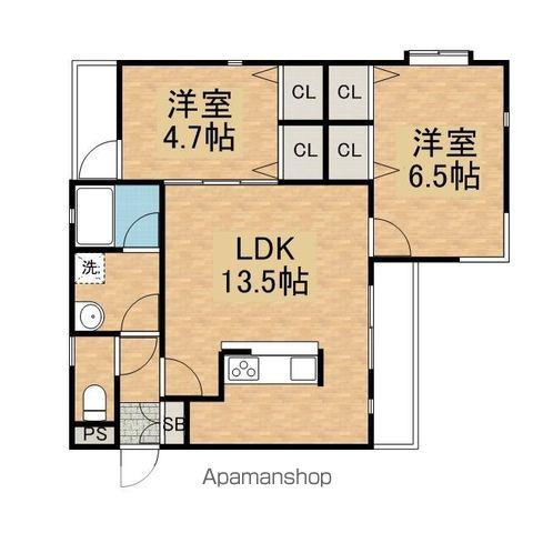 パークビューヒルズ(2LDK/1階)の間取り写真