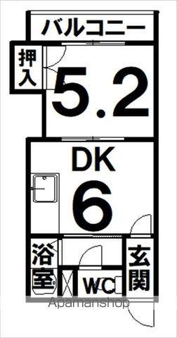 コーポラス魁B(1DK/4階)の間取り写真