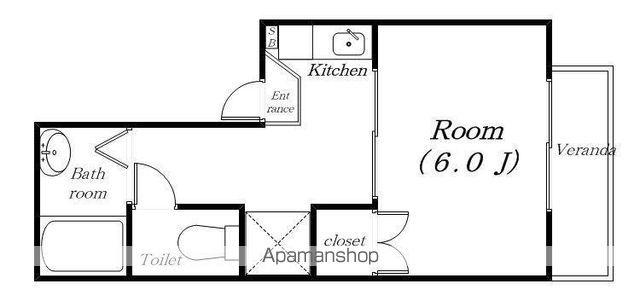 第2朝倉ハイツ(1K/2階)の間取り写真