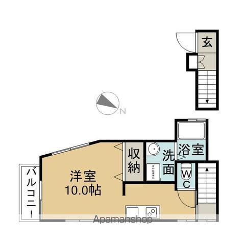 エビーバ(ワンルーム/2階)の間取り写真