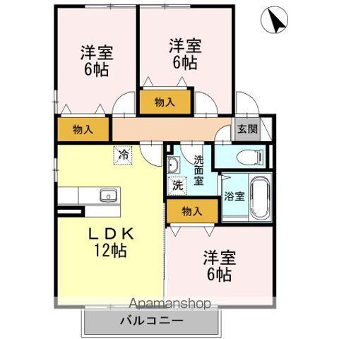 ポラリスⅡ(3LDK/2階)の間取り写真