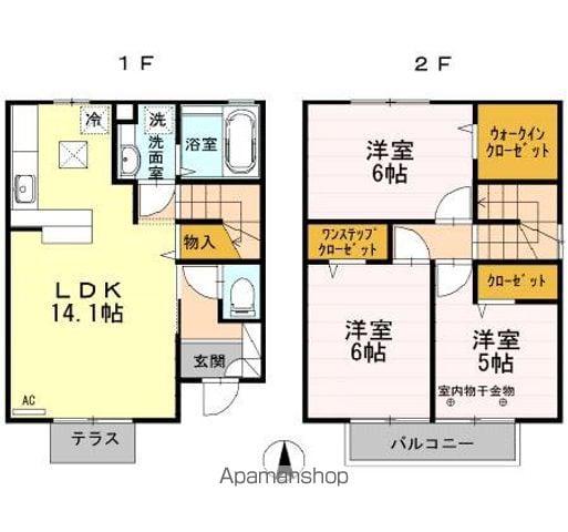 ルアージュB(3LDK/1階)の間取り写真
