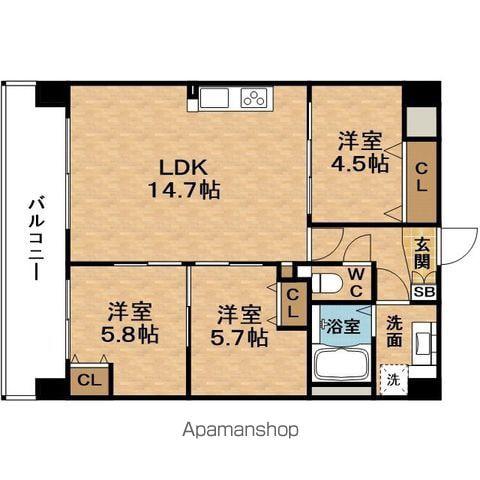 ALIVISNODAHANSHIN(3LDK/5階)の間取り写真