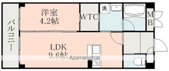フラワーラブⅡ(1LDK/1階)の間取り写真
