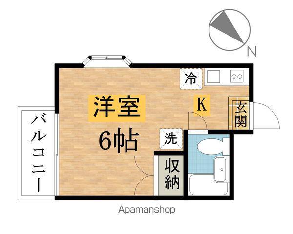 中央本線 西八王子駅 徒歩4分 3階建 築34年(1K/1階)の間取り写真