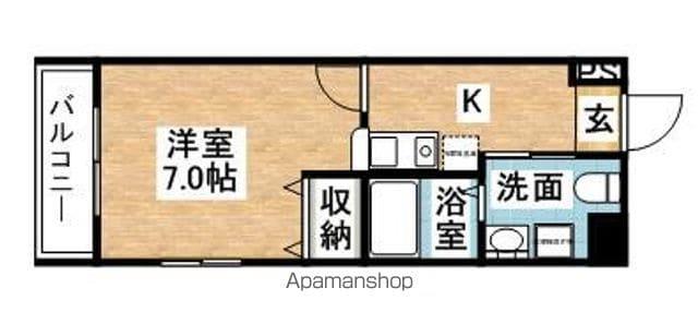 レジデンシャルヒルズ博多東(1K/5階)の間取り写真