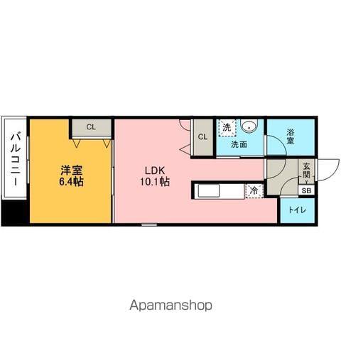 DUO県庁前(1LDK/8階)の間取り写真