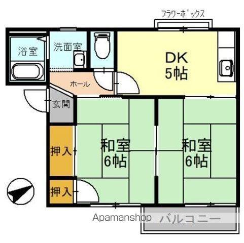 カーサ・カタタ(2K/2階)の間取り写真