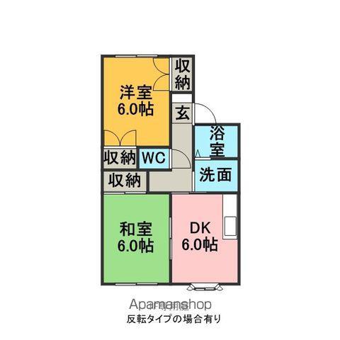 シャルマン扇(2DK/2階)の間取り写真