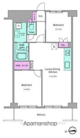 チェスターハウス川口(2LDK/4階)の間取り写真