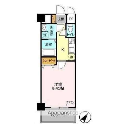 GRAND RISE 住居(1K/9階)の間取り写真