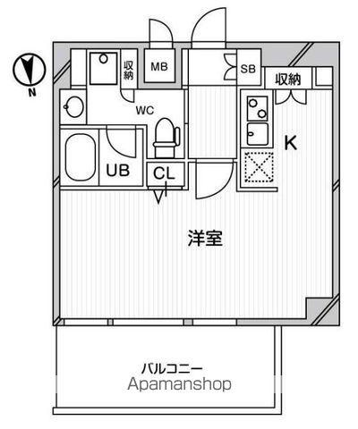 レジデンス四谷坂町(ワンルーム/6階)の間取り写真