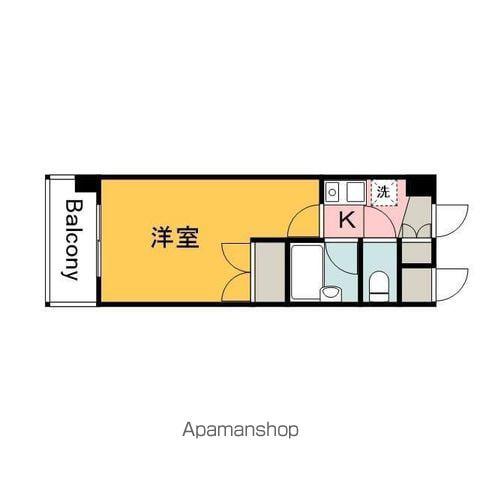 CALM落合(1K/4階)の間取り写真