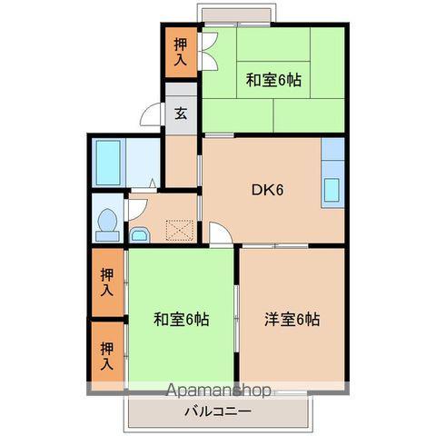 PARCROSETTEⅥ番館(3DK/1階)の間取り写真