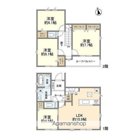 中央本線 八王子駅 バス乗車時間：19分 桜株バス停で下車 徒歩4分 2階建 築1年(4LDK)の間取り写真