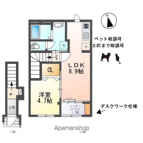 GRACIAⅠ (1LDK/2階)の間取り写真
