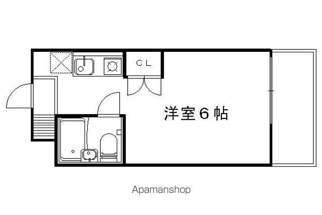 プレステージ御陵(1K/4階)の間取り写真