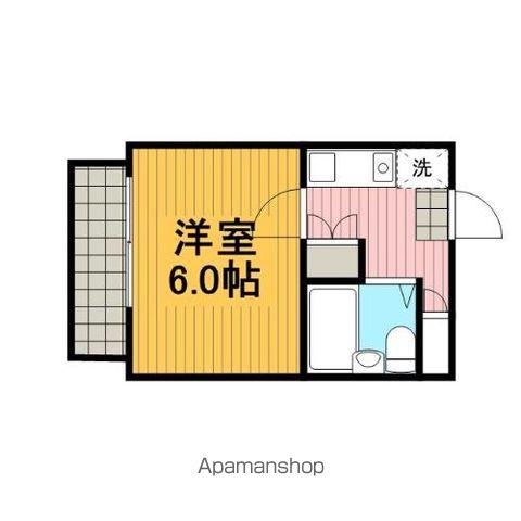 ウッドベル(1K/2階)の間取り写真
