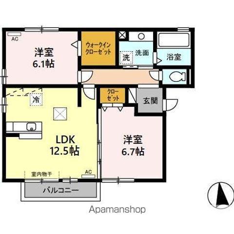 プリマヴェーラ(2LDK/1階)の間取り写真