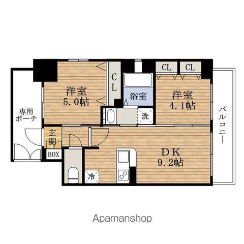 ESTEMCOURT阿波座プレミアム(2DK/4階)の間取り写真